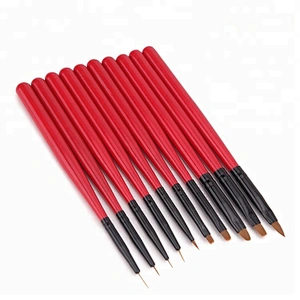 10Pcs/set Nail Art Brush Sets Kolinsky Acrylic Gel Design Brush Set Painting Pen Tools Kit