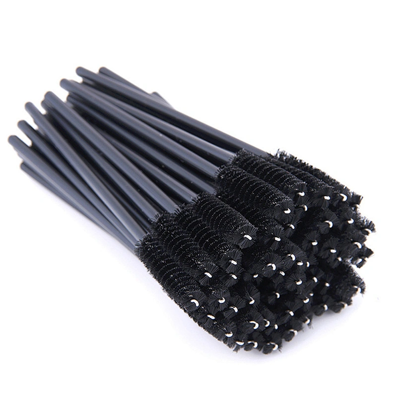 JZG Wholesale Hot Sale Private Label Black Pink Eyelash Extension Disposable Mascara Wands Makeup Eyebrow Brush Applicator