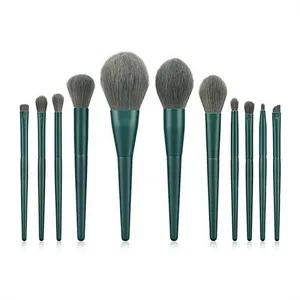 11pcs Synthetic Hair High-end Wooden Handle Makeup Brushes Set Beauty Cosmetics Tools