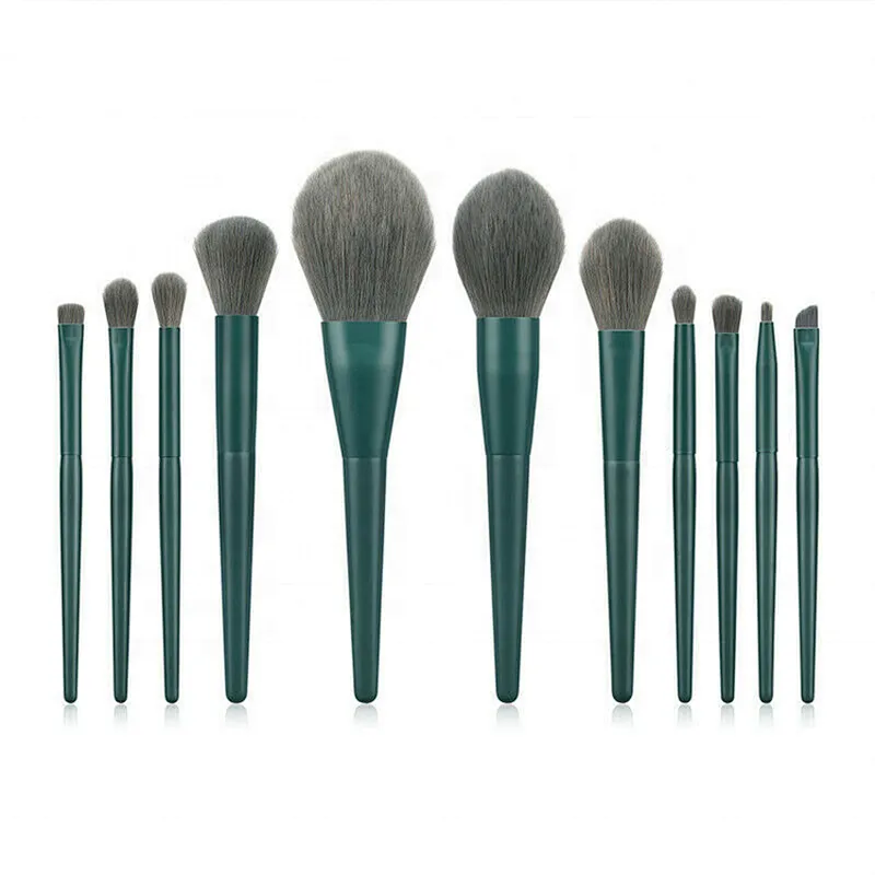 11pcs Synthetic Hair High-end Wooden Handle Makeup Brushes Set Beauty Cosmetics Tools