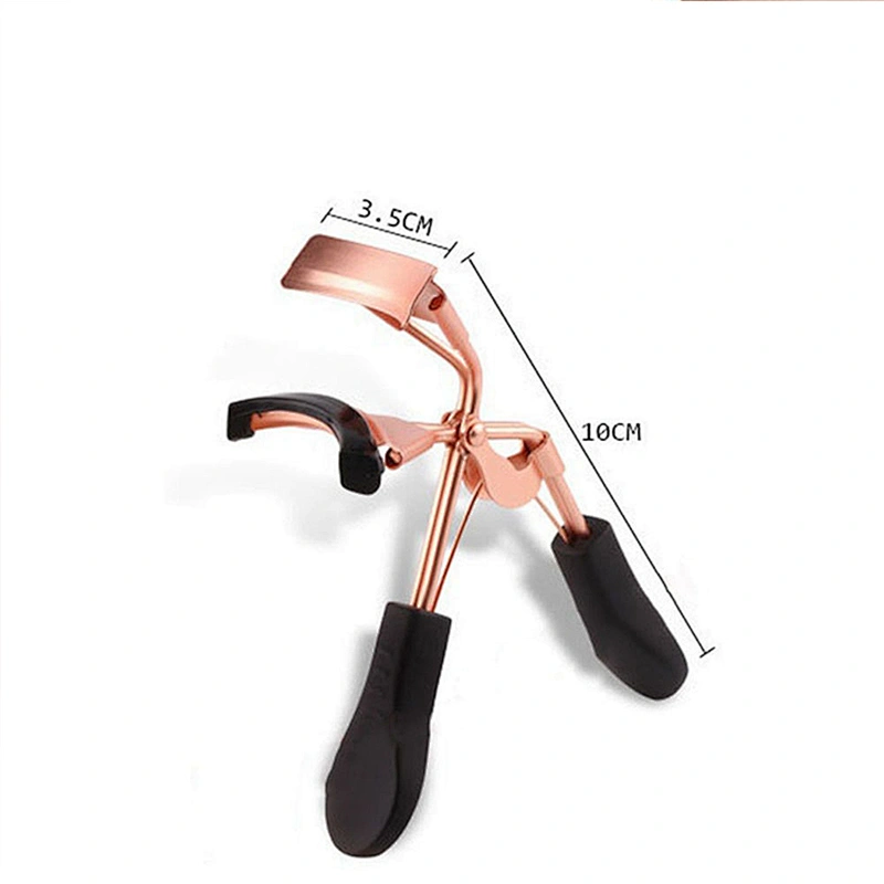 Delicate Rose Gold Color Eyelash Curler Clip With Black Handle Steel Nature Curl Lashes Women Beauty Cosmetic Tools