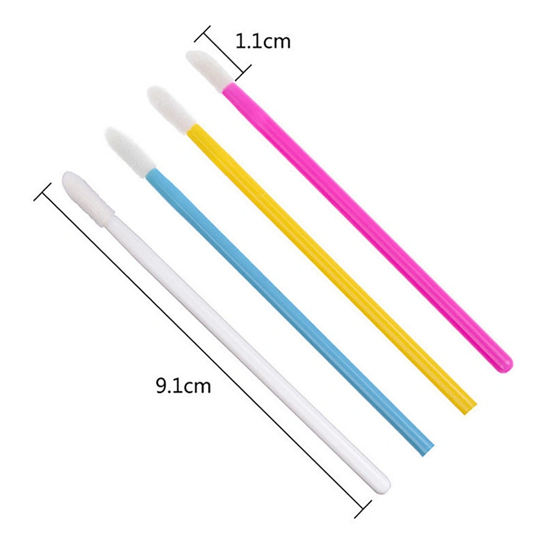 JZG Manufacturers Wholesale 50pcs/bag Hollow Flocking Disposable Lip Brush Lip Gloss Brush Beauty Makeup Brush Wands Applicator