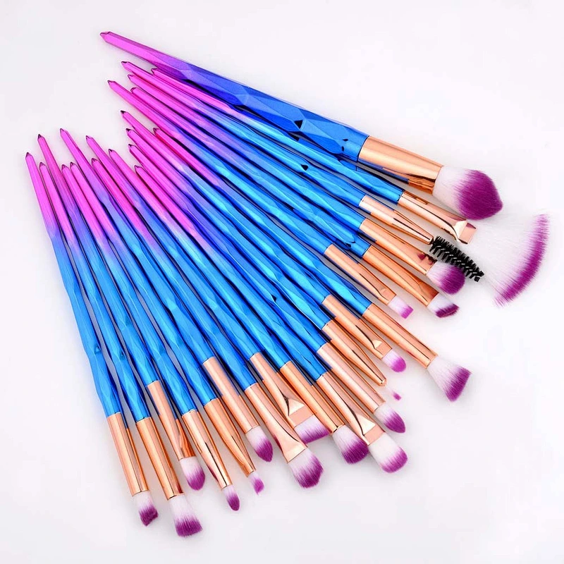20Pcs Diamond Transparent Makeup Brush Set Powder Foundation Blush Blending Eye shadow Lip Cosmetic Beauty Pincel Maquiagem