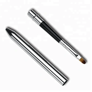 1pc retractable Lip makeup brush Pen Metal Handle Professional Cosmetic Lipstick Lip Gloss Brush Make up Beauty Tool For Women