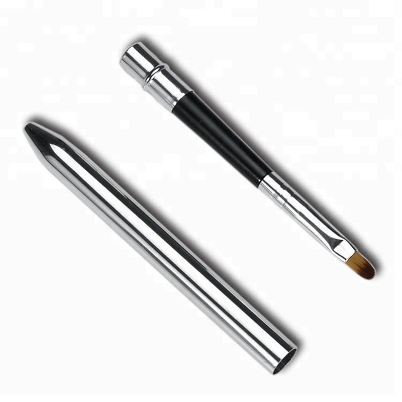 1pc retractable Lip makeup brush Pen Metal Handle Professional Cosmetic Lipstick Lip Gloss Brush Make up Beauty Tool For Women