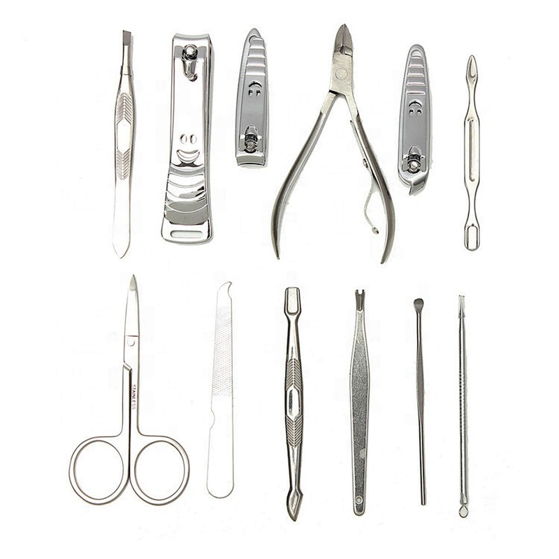 12Pcs professional custom toe nail clipper set stainless steel with nail clipper case