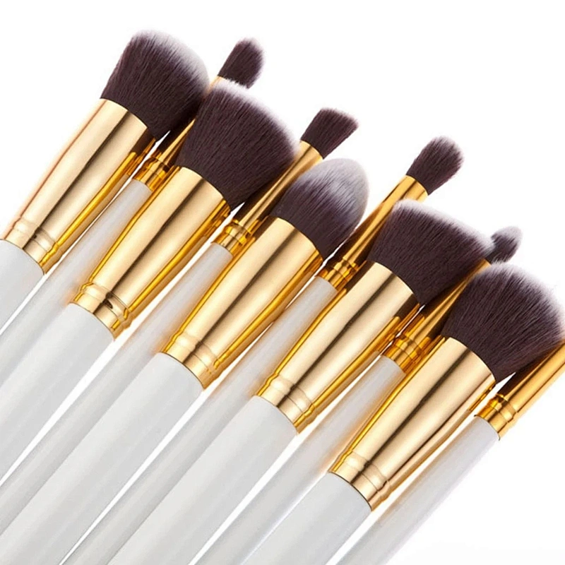 10PCS Makeup Brushes Eyeshadow Rouge Lipstick Liquid Foundation Brushes Cosmetic Tools Soft Natural-synthetic Hair Brush Kits
