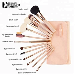 12 piece professional beauty colorful cosmetic makeup brush set