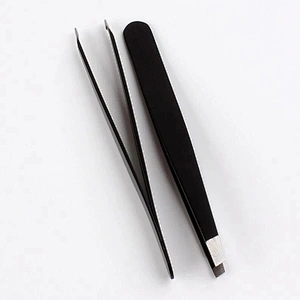 JZG 1pcs Can Make Custom Logo Black Eyelash Tweezers For Lashes Extension, Custom Logo Eyelash Tweezers