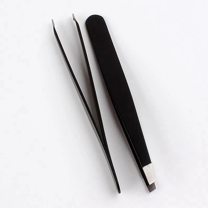 JZG 1pcs Can Make Custom Logo Black Eyelash Tweezers For Lashes Extension, Custom Logo Eyelash Tweezers