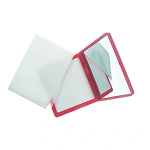 Customized Logo Folding Travel Pocket Cosmetic Mirror With 50 makeup oil-absorbing paper