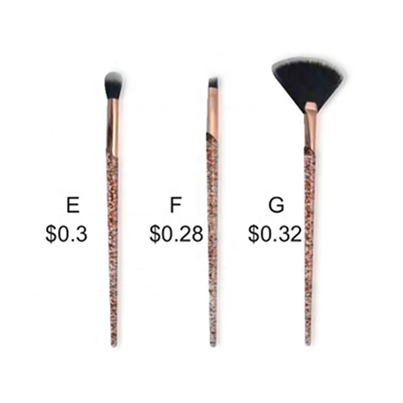 New cosmetics brushes 7pcs professional synthetic hair glitter makeup brush set