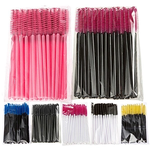 JZG Professional 50pcs/bag Disposable Eyelash Brush Mascara Wands Applicator Makeup Brush Tool Eyelash Extension Cosmetic Brush