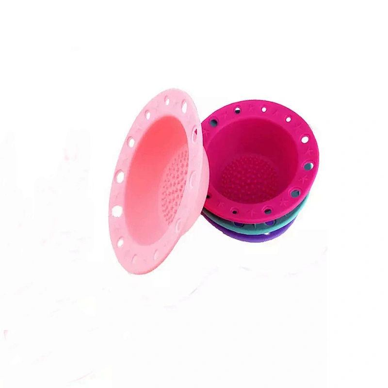 JZG Newest Design Bowl Shape Private Label Cosmetic Make Up Silicone Makeup Brush Cleaner Holder Brush Cleansing Makeup Pad Mat