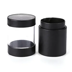 Portable Visible Makeup Brush Holder Simplicity Two Way Cut Double Clasp Travel Cosmetic Brush Storage Cup Case