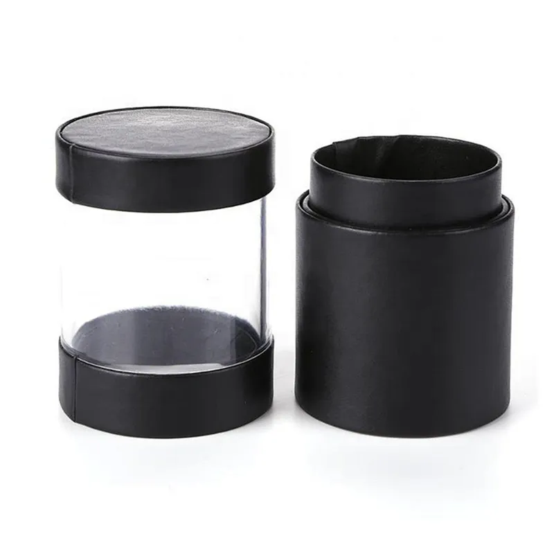 Portable Visible Makeup Brush Holder Simplicity Two Way Cut Double Clasp Travel Cosmetic Brush Storage Cup Case
