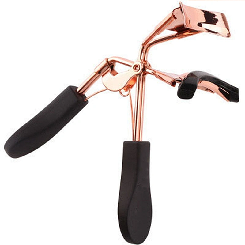 Delicate Rose Gold Color Eyelash Curler Clip With Black Handle Steel Nature Curl Lashes Women Beauty Cosmetic Tools
