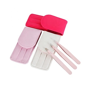 3 PCS/Set Point Tip Slant Tip Flat Tip Hair Removal Stainless Steel Eyebrow Tweezers Scissors Set With Bag