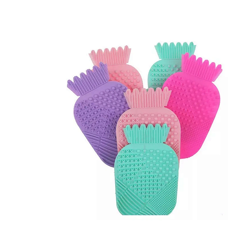 JZG Wholesales Factory Price Newest Big Pineapple Shape Multi-color Silicone Beauty Accessories Makeup Brush Cleaner Pad Mat