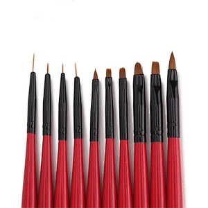 10Pcs/set Nail Art Brush Sets Kolinsky Acrylic Gel Design Brush Set Painting Pen Tools Kit