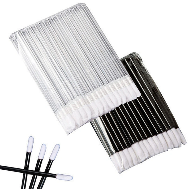 JZG 50pcs/bag Disposable Lint Free Sample Lip Gloss Wands Plastic Handle Lipgloss Applicator Lip Wands Wholesale Cheap Price