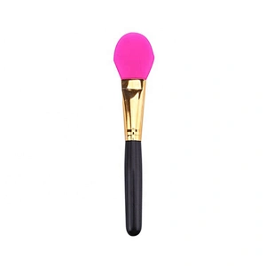 Round Flat Silicone Beauty Care Cream Liquid Cosmetic Blending Makeup Facial Mask Applicator Brush