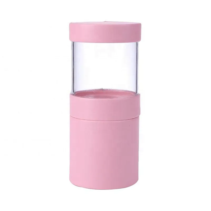 Portable Visible Makeup Brush Holder Simplicity Two Way Cut Double Clasp Travel Cosmetic Brush Storage Cup Case