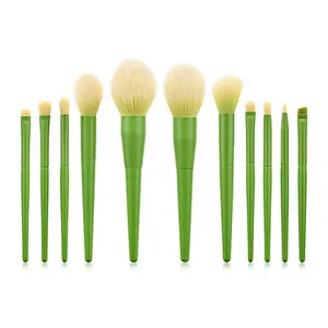 11pcs Synthetic Hair High-end Wooden Handle Makeup Brushes Set Beauty Cosmetics Tools