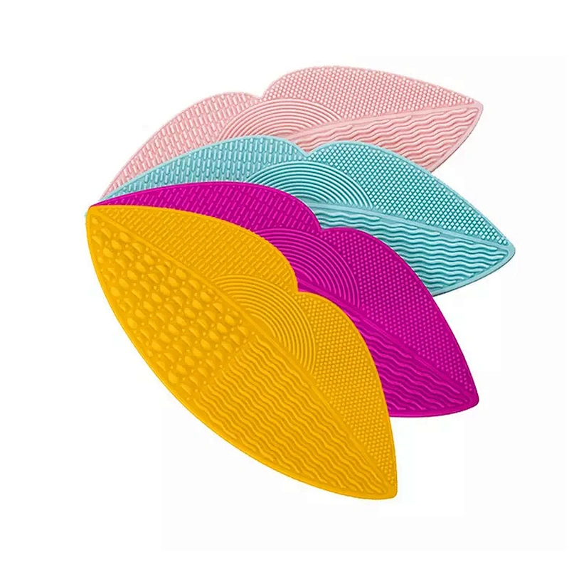 JZG Newest Design Lip Shape Cosmetic Make Up Washing Brush Gel Cleaning Mat Foundation Silicone Makeup Brush Cleaner Pad Board