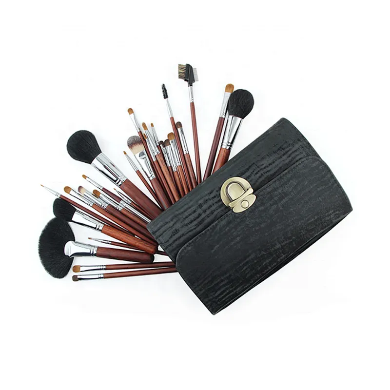 High-grade animal hair 24pcs cosmetic brush sets with bag cosmetic makeup brushes OEM/ODM