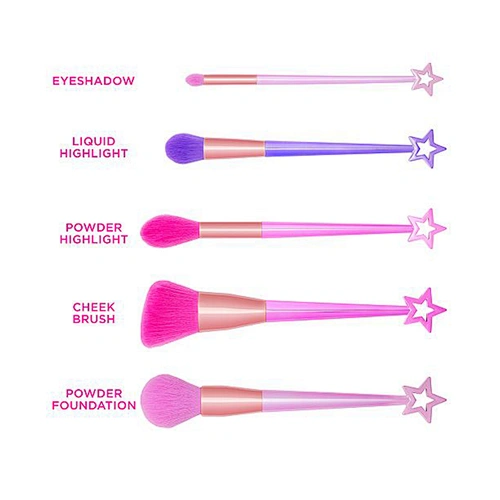 5pcs Shiny Star Shape Makeup Brushes Set Foundation Powder Eyeshadow Contour Concealer Blush Cosmetic Beauty Make Up Tools