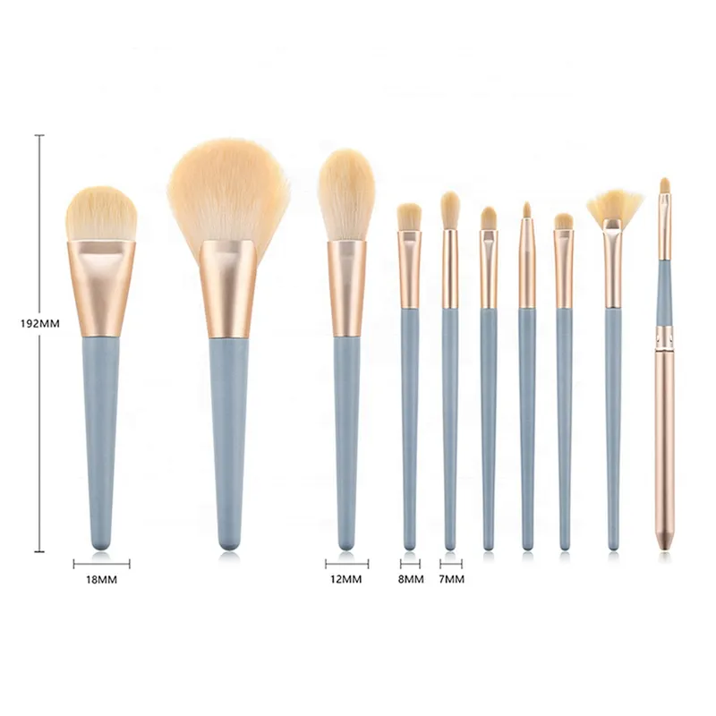 10pcs High Quality Natural Synthetic Hair Make Up Brush Tools Kit Professional Beauty Cosmetics