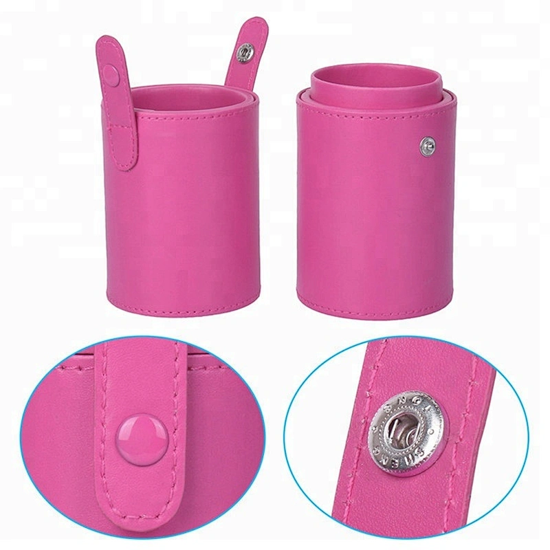 PU Leather Cosmetic Case Portable Makeup Brush Holder Cup Holder Cosmetic Tool Kit Case Containers Space-saving