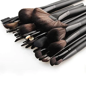 Professional 32pcs Black Makeup Brushes Set Powder Blusher Contour Cosmetic Beauty Tools pincel maquiagem Kit with Leather case