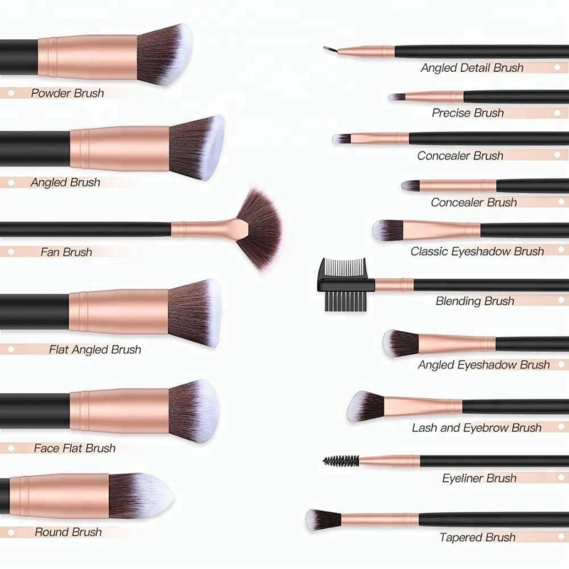 16 Pc private label cosmetic makeup brush set