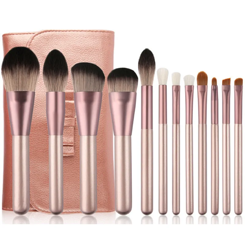 Hot Sale Makeup Brush Set Portable Cosmetic Tool  12 Pcs Set For Eyes For Face  Original Price Customized Logo
