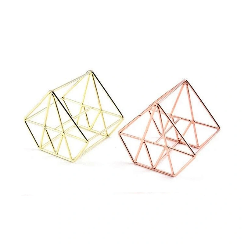 JZG 1pcs Rose Gold Metal Sponge Stand Drying Diamond Shape Rack Makeup Puff Holder