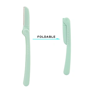 JZG 1pcs High Quality Folding Private Label Ladies Face Razor White Eyebrow Razor Trimmer Shaver