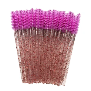 Disposable Eyelash Makeup Brushes Applicators Crystal Handle Glitter Mascara Wands