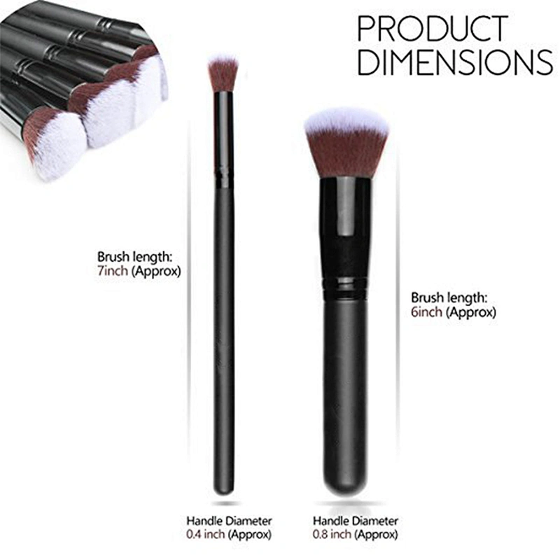 JZG Best seller 10pcs custom logo makeup brushes with nylon hair