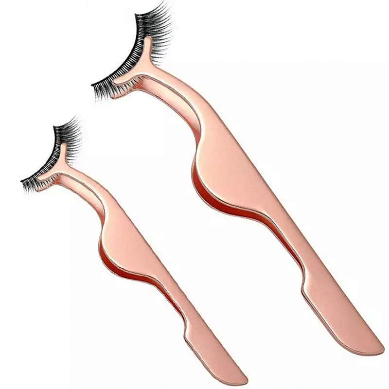 JZG 1pcs Rose Gold Lashes Tweezers Lashes Applicator Tweezer Private Label Eyelash Tweezers