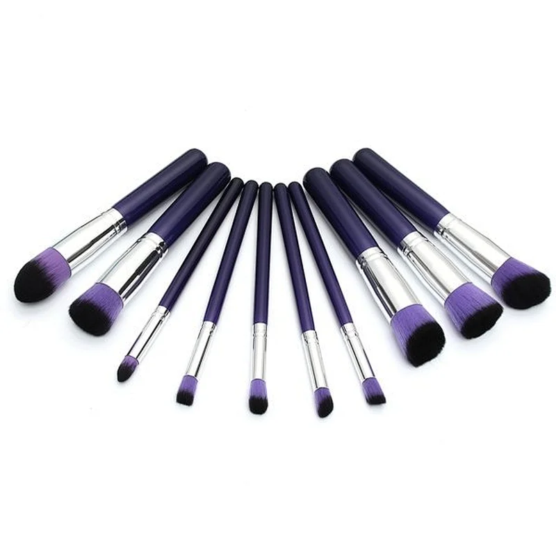 High quality cosmetics tool professional powder foundation blush eye 10 pcs makeup brush set