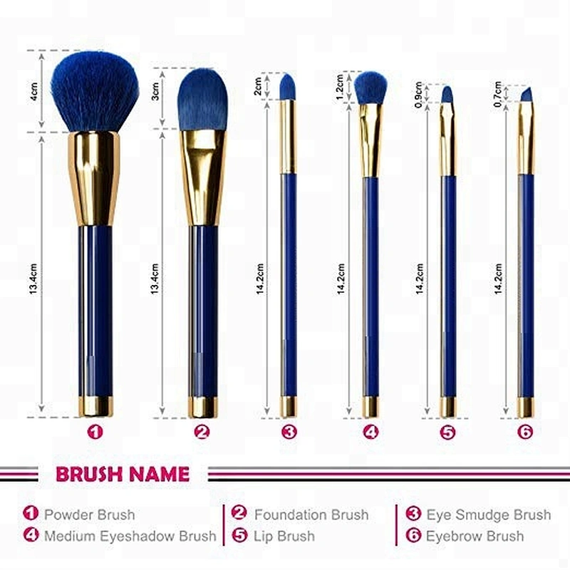 Gradient blue brushes makeup kit best selling gift items 7pcs brush make up set