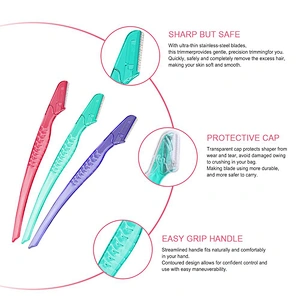 JZG 1pcs Private Label LOGO Custom Packing Facial Hair Remove Plastic Mini Eyebrow Trimmer