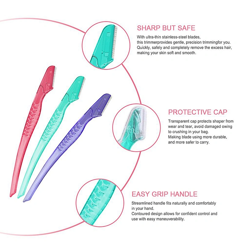 JZG 1pcs Private Label LOGO Custom Packing Facial Hair Remove Plastic Mini Eyebrow Trimmer
