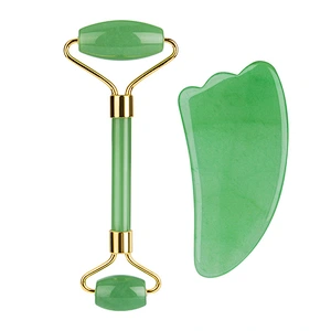 Skin Care Pink Jade Roller 100% Rose Quartz Roller Facial Jade Roller Gua Sha Set