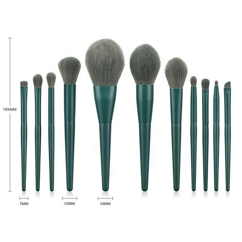 11pcs/set Synthetic Hair High-end Wooden Handle Makeup Brushes Set Beauty Cosmetics Tools