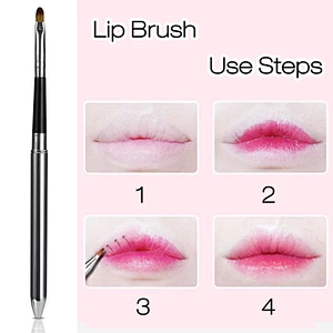 1pc retractable Lip makeup brush Pen Metal Handle Professional Cosmetic Lipstick Lip Gloss Brush Make up Beauty Tool For Women
