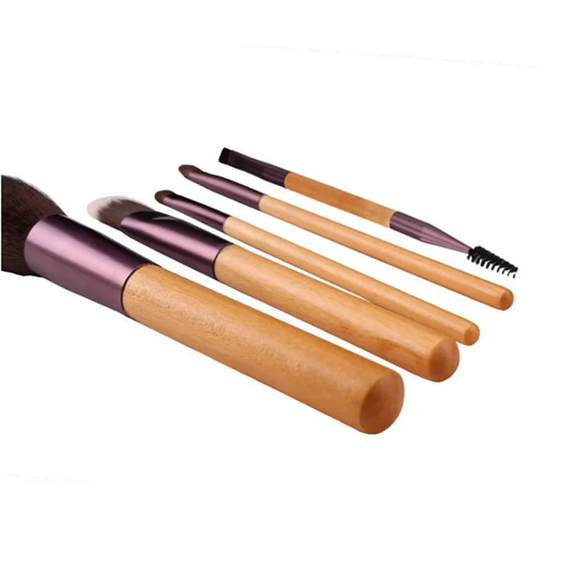 Log color cosmetic brushes 5pcs makeup brushes set