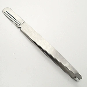 JZG 1pcs High Quality Eyelash Extension Tweezers Comb Eyebrow Tweezers Stainless Steel Private Label Rose Gold